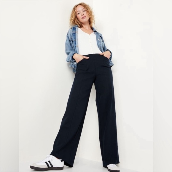 NWT! Navy High-Waisted Pull-On Pixie Wide-Leg Pants for Women - Multiple - Picture 5 of 8